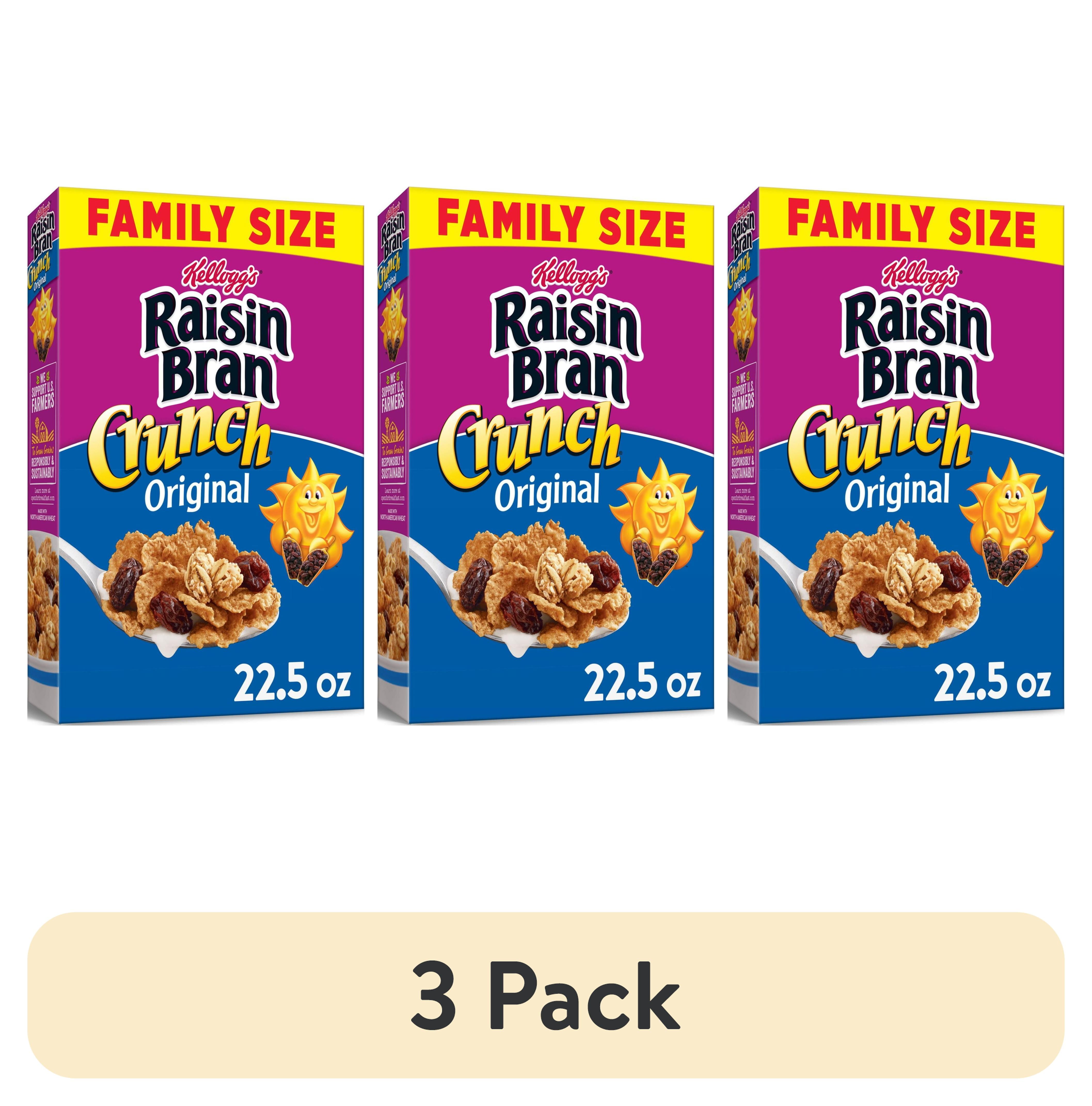 (3 pack) Kellogg's Raisin Bran Crunch Original Breakfast Cereal, Family