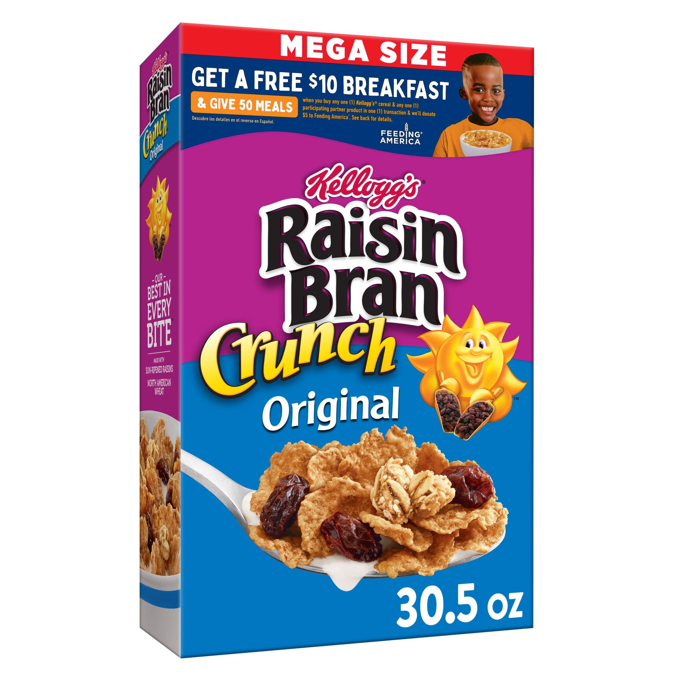 Kellogg's Raisin Bran Crunch Original Cold Breakfast Cereal, Mega Size