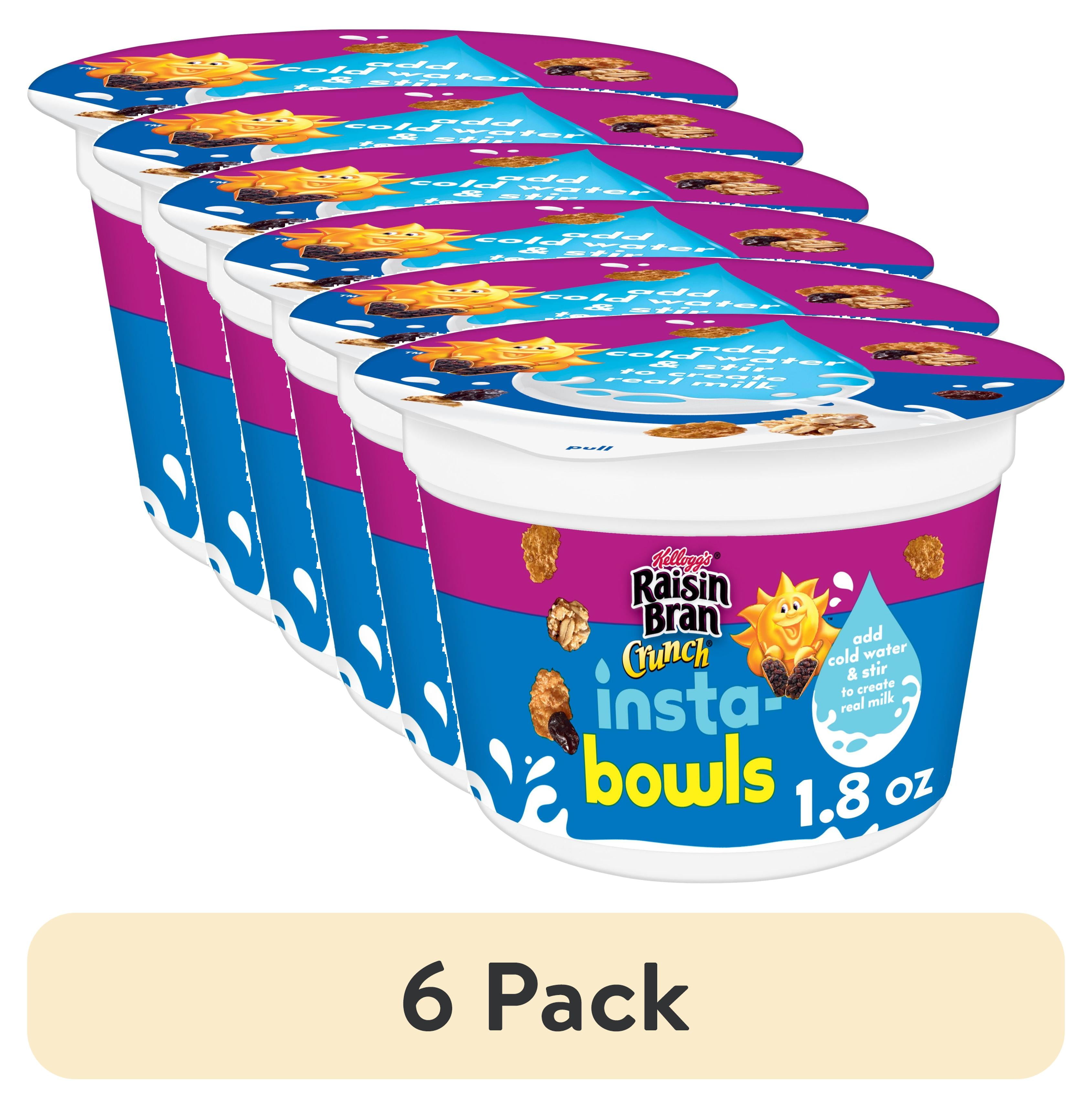 (6 pack) Kellogg's Raisin Bran InstaBowls Original Cold Breakfast