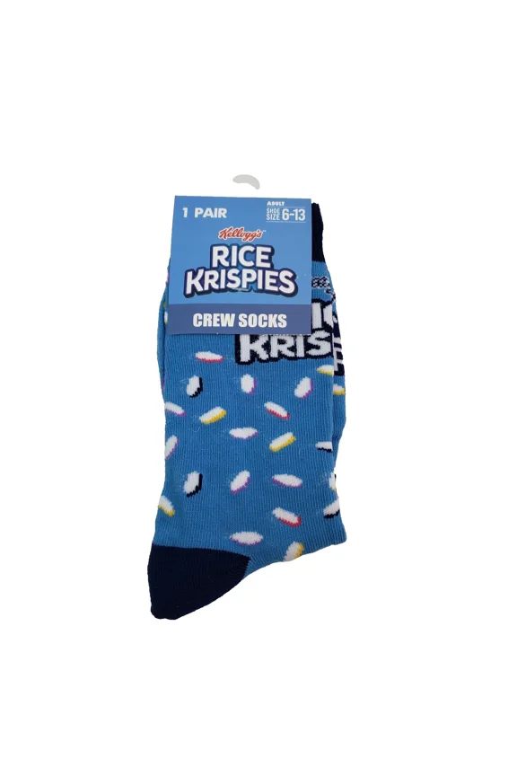 Kellogg's Rice Krispies Adult Unisex Novelty Crew Socks Size 6-13
