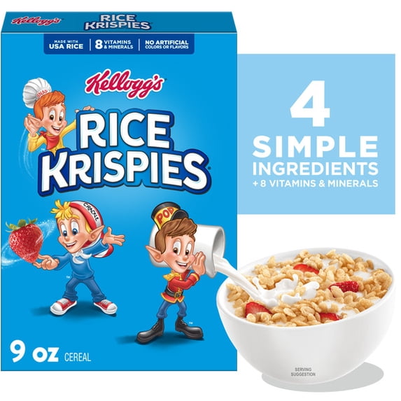 Kellogg's Rice Krispies Breakfast Cereal, 8 Vitamins and Minerals