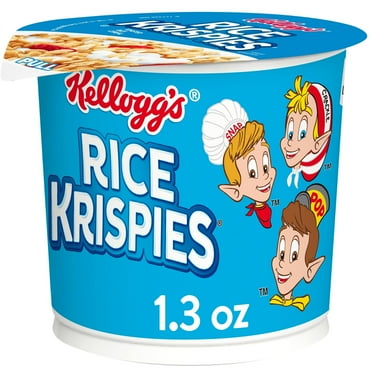 Kellogg's Rice Krispies Breakfast Cereal Cups, Kids Snacks, Family Breakfast, Original, 1.3oz Cup (1 Cup)