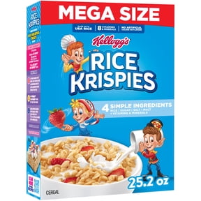 Kellogg's Rice Krispies Original Breakfast Cereal, 8 Vitamins and Minerals, Mega Size, 25.2 oz