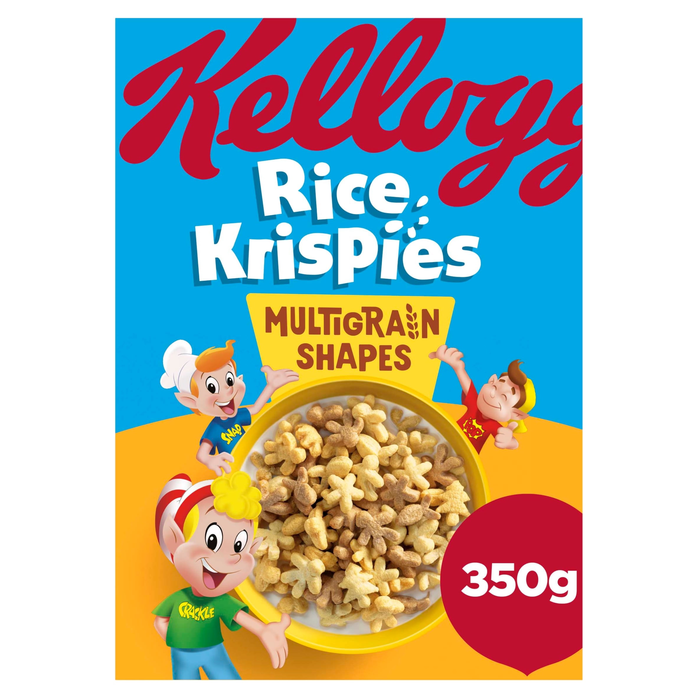 Kellogg's Rice Krispies Multigrain Shapes Breakfast Cereal 350g, Imported from Britain