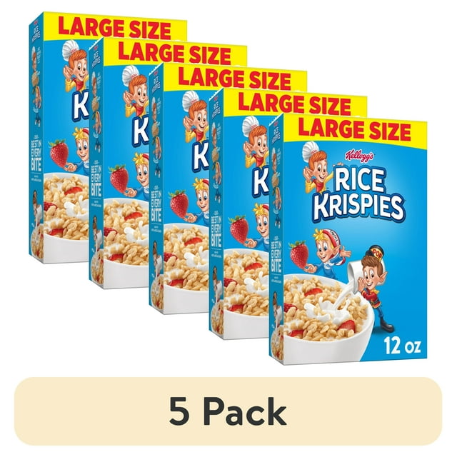 (5 pack) Kellogg's Rice Krispies Breakfast Cereal, 8 Vitamins and ...