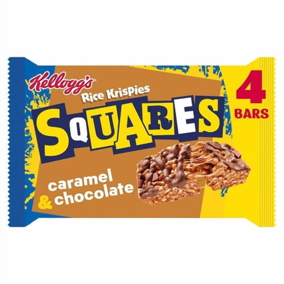 Kellogg's Rice Krispies Squares Chocolate Caramel 4 x 36g, British Import (Pack of 3)