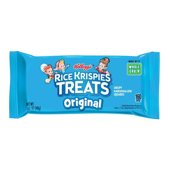 Kelloggs Rice Krispies Treats, Crispy Marshmallow Squares, Original, Made With Whole-Grain, Bulk Size (Pack of 80, 1.41 oz Bars)