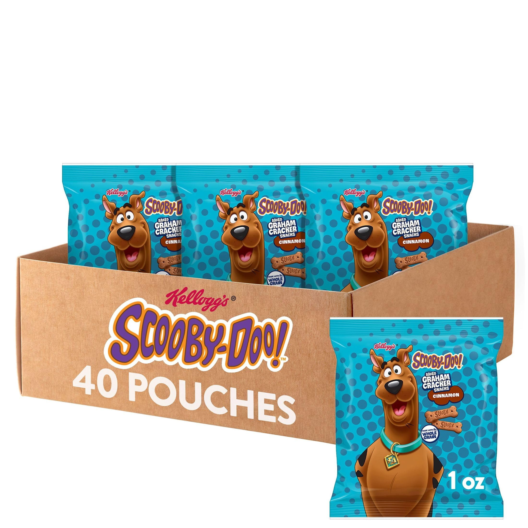 Kellogg's Scooby-Doo! Graham Cracker MFF30 Snacks, Cinnamon, Made with Whole Grain, (1 Oz Bag), 40 Bags