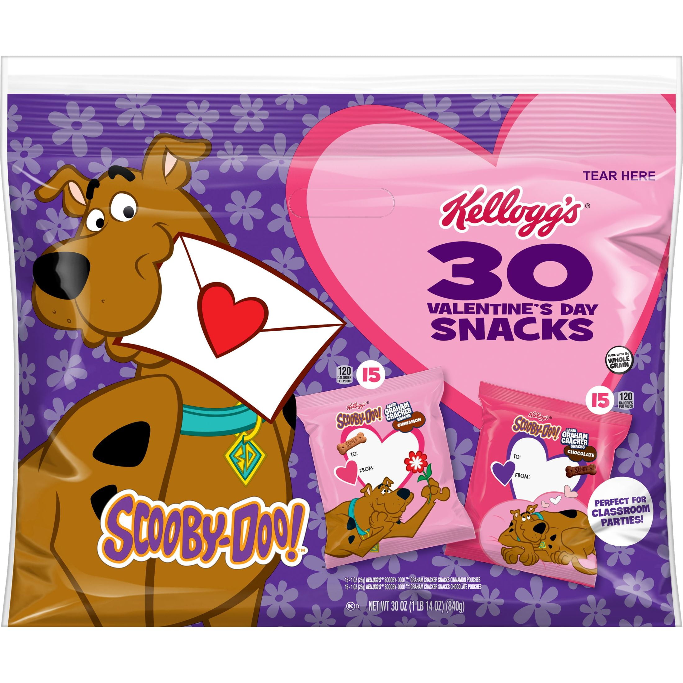 Kellogg's SCOOBYDOO! Variety Pack Baked Graham Cracker Snacks, 30 oz, 30 Count