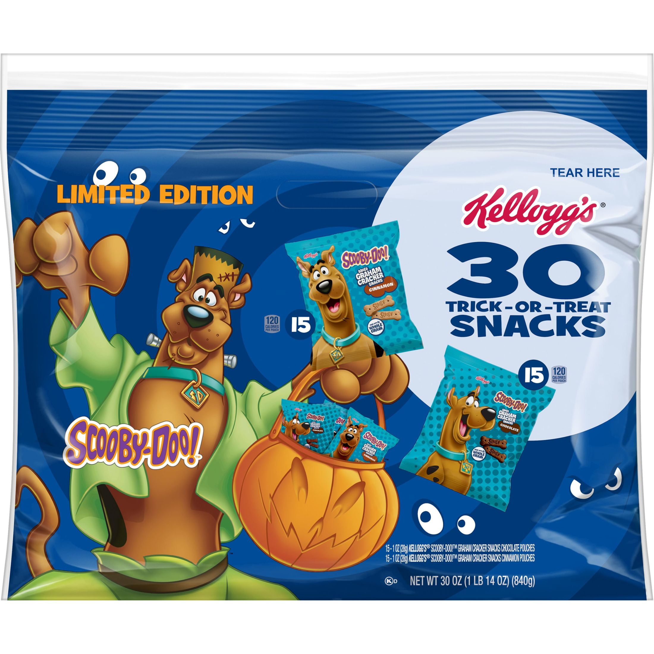 Kellogg's SCOOBYDOO! Variety Pack Baked Graham Cracker Snacks, 30 oz
