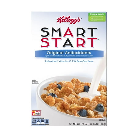 Kellogg's Smart Start Original Antioxidants Cold Breakfast Cereal, Fiber Cereal, 17.5 oz