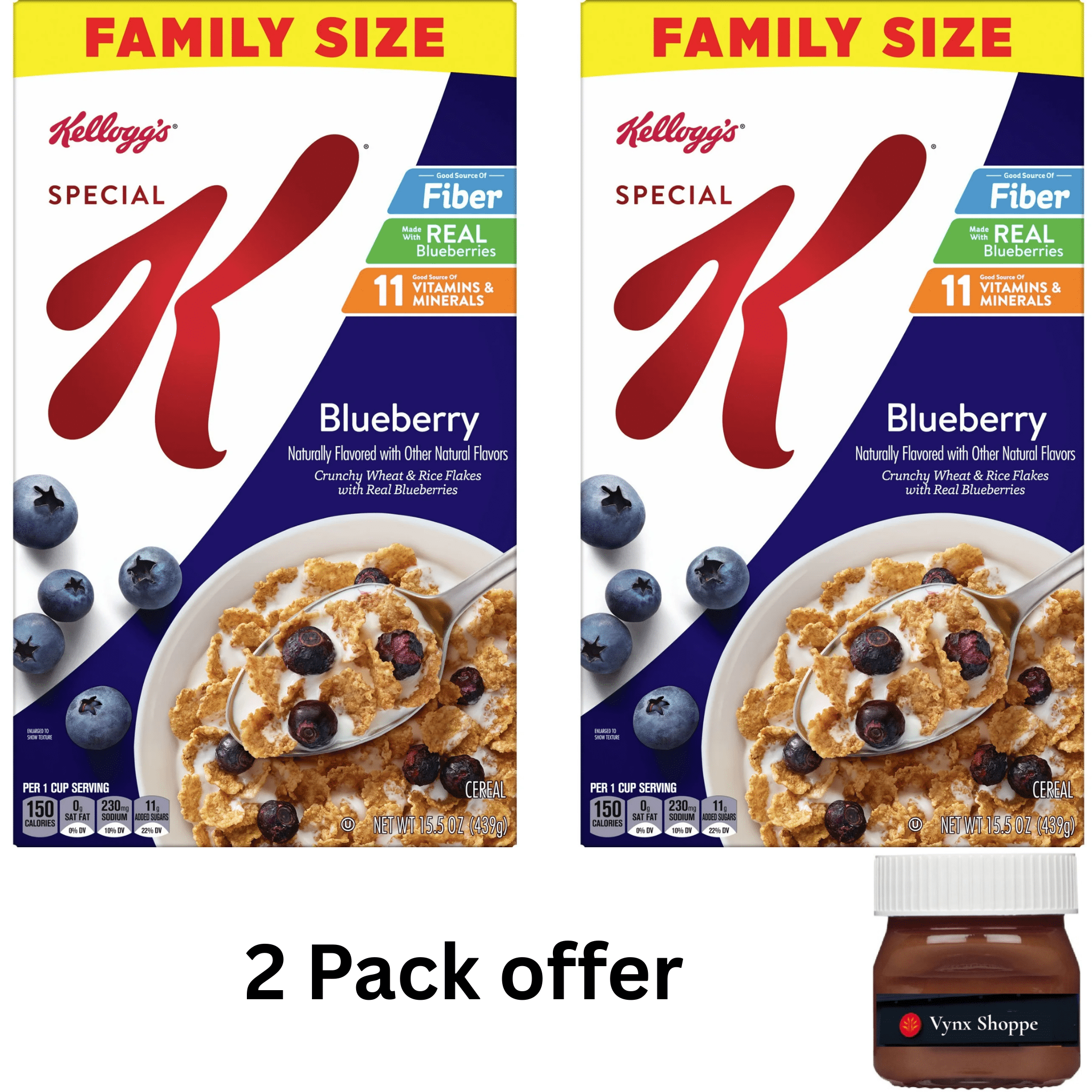 Kellogg's Special K Blueberry Breakfast Cereal, Good Source of Fiber, 15.5 oz