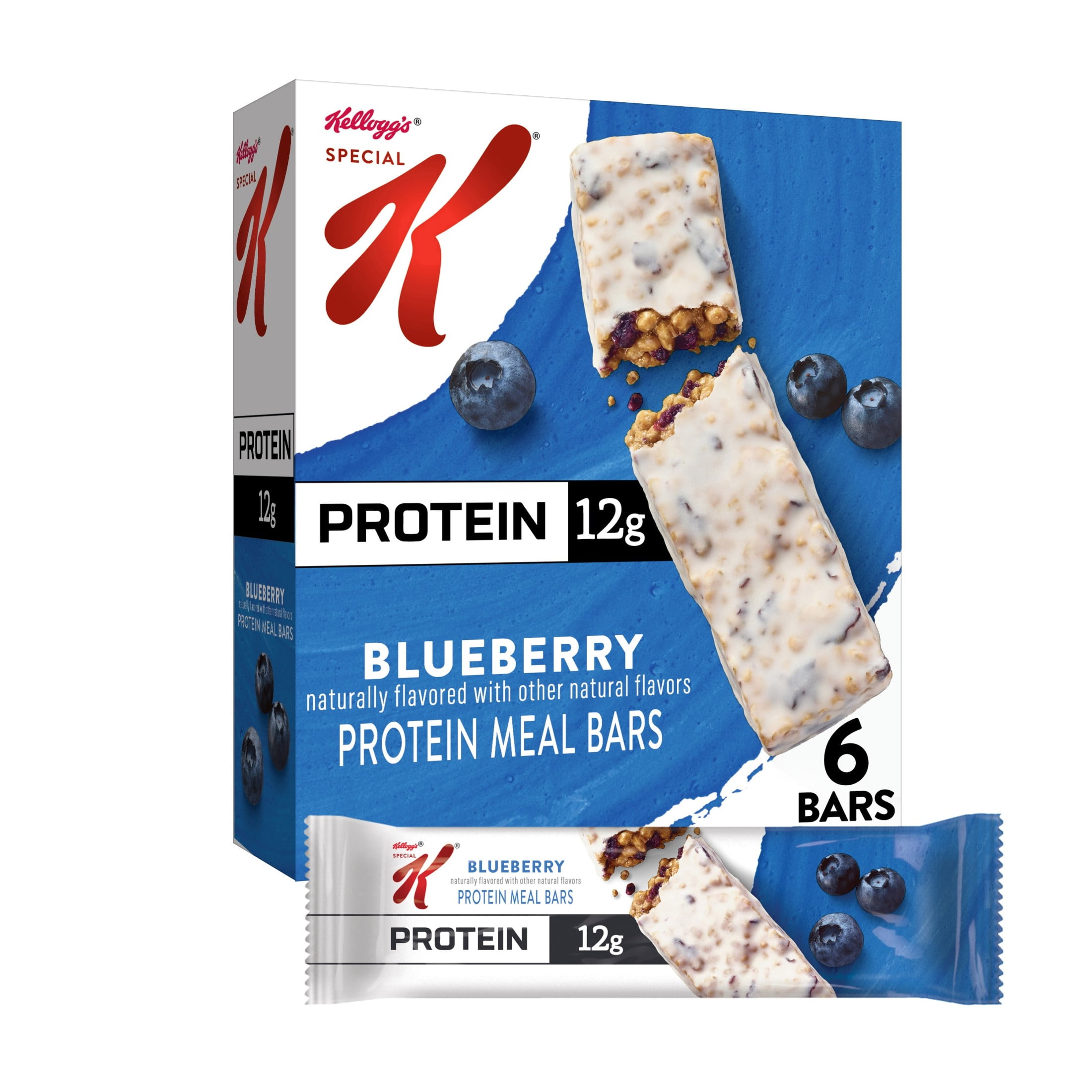 Special K Bar Blueberry Chewy Protein Meal Bars, 12g Protein Snacks, 9.5 oz, 6 Count