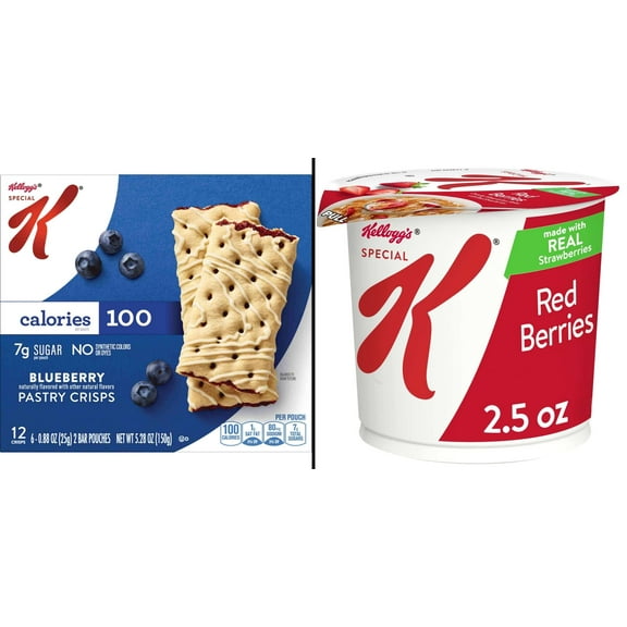 Kellogg's Special K Blueberry Pastry Crisps 12 ct & Kellogg's Special K Red Berries Cereal Cup 2.5 oz