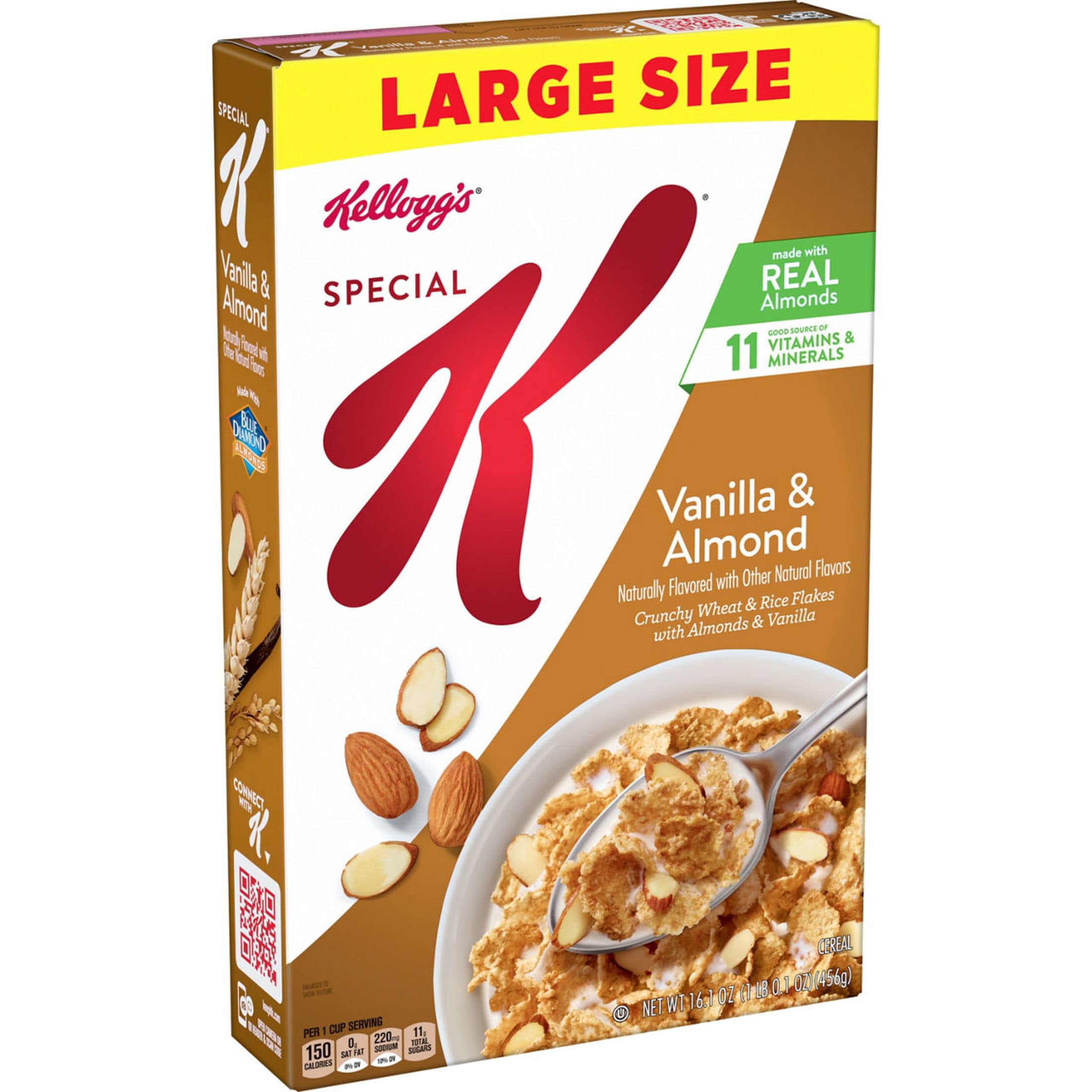 Kellogg's Special K Breakfast Cereal, Fiber GJM1 Cereal, Family Breakfast, Vanilla and Almond, 16.1oz Box (1 Box)