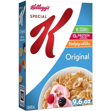 Kellogg’s Special K Breakfast Cereal, 11 Vitamins and Minerals, Made with Folic Acid, B Vitamins and Iron, Original, 9.6oz Box (1 Box)