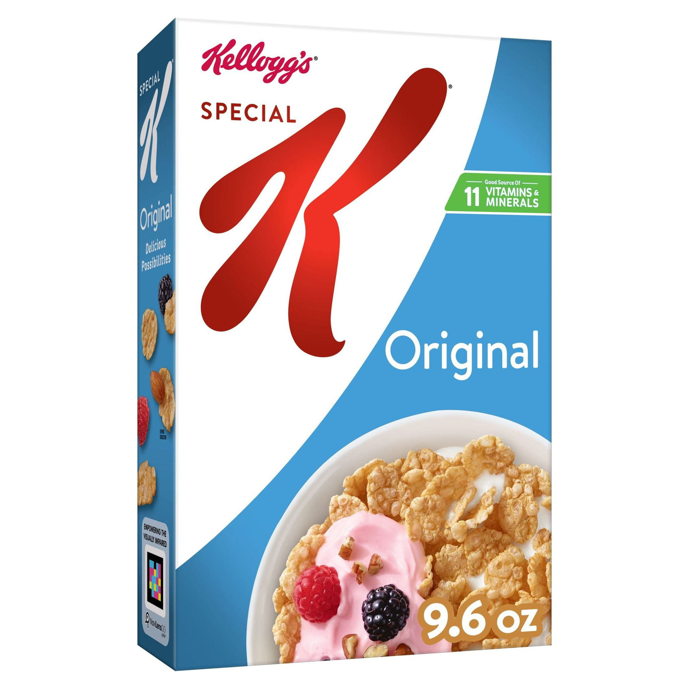 Kellogg's Special K Breakfast Cereal, 11 Vitamins and Minerals, Made with Folic Acid, B Vitamins and Iron, Original, 9.6oz Box (1 Box)