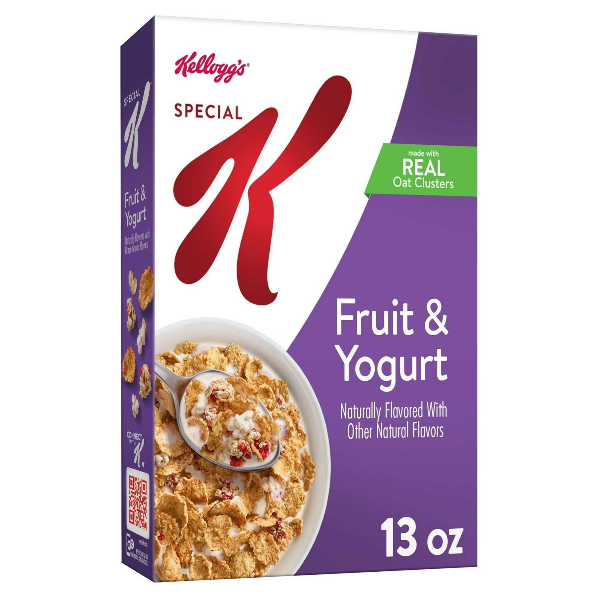 Kellogg's Special K Breakfast Cereal, Family Breakfast, Fiber Cereal, Fruit and Yogurt, 13oz (Pack 4)