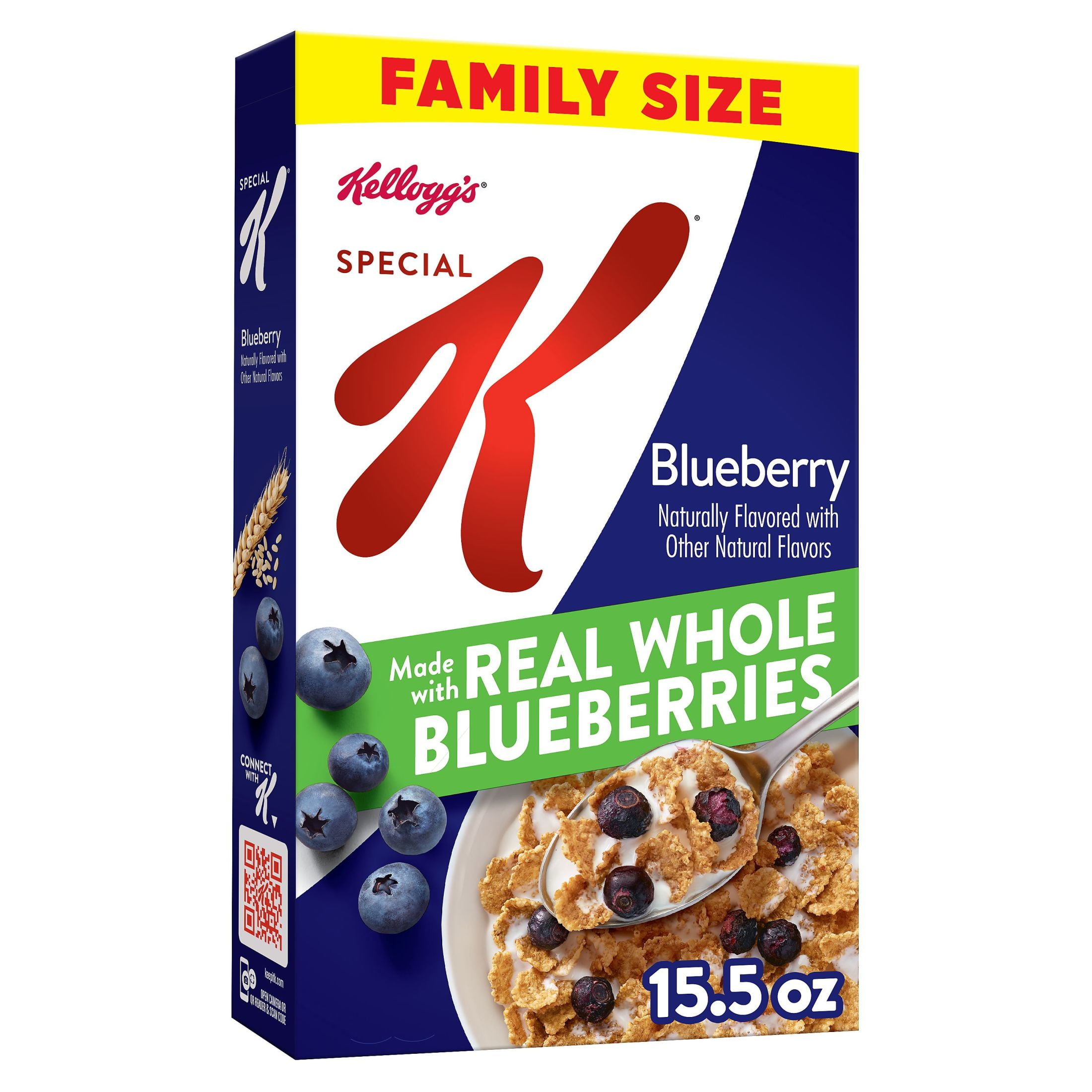 Kellogg's Special K Breakfast Cereal, Fiber Cereal, Family Breakfast, Family Size, Blueberry, 15.5oz Box (1 Box)