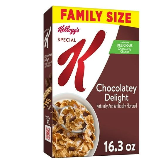 Kellogg's Special K Breakfast Cereal, Fiber Cereal, Family Breakfast, Family Size, Chocolatey Delight, 16.3oz (Pack 4)