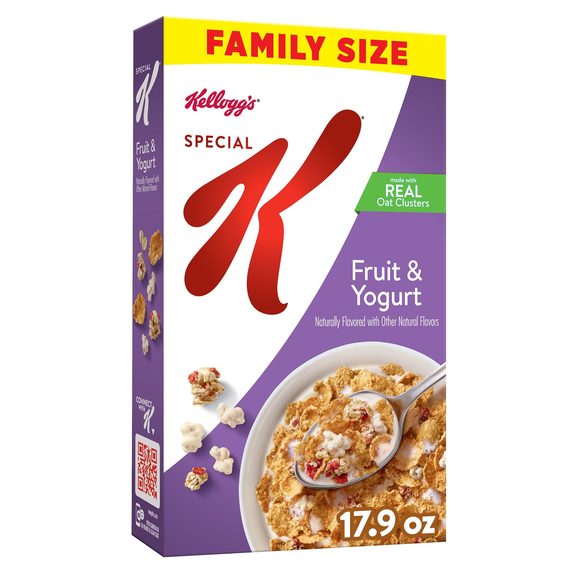 Kellogg's Special K Breakfast Cereal, Fiber Cereal, Family Breakfast, Family Size, Fruit and Yogurt, 17.9oz Box (1 Box)