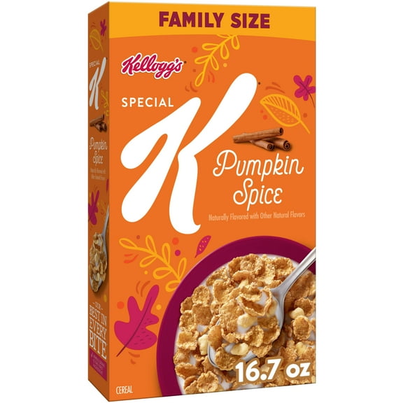 Kellogg’s Special K Breakfast Cereal, Fiber Cereal, Family Breakfast, Family Size, Pumpkin Spice, 16.7oz Box (1 Box)