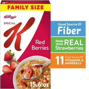 Kellogg's Special K Breakfast Cereal, Fiber Cereal, Family Breakfast, Family Size, Red Berries, 15.6oz Box (1 Box)