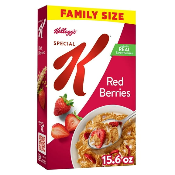 Kellogg's Special K Breakfast Cereal, Fiber Cereal, Family Breakfast, Family Size, Red Berries, 15.6oz (Pack 6)