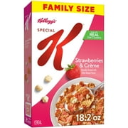 Kellogg's Special K Breakfast Cereal, Fiber Cereal, Family Breakfast, Family Size, Strawberries and Creme, 18.2oz Box (1 Box)