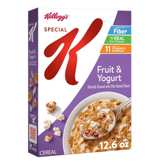 Kellogg's Special K Breakfast Cereal, Fiber Cereal, Family Breakfast, Fruit and Yogurt, 12.6oz Box (1 Box)