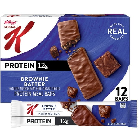 Special K Brownie Batter Chewy Protein Meal Bars, 12g Protein, 19 oz, 12 Count