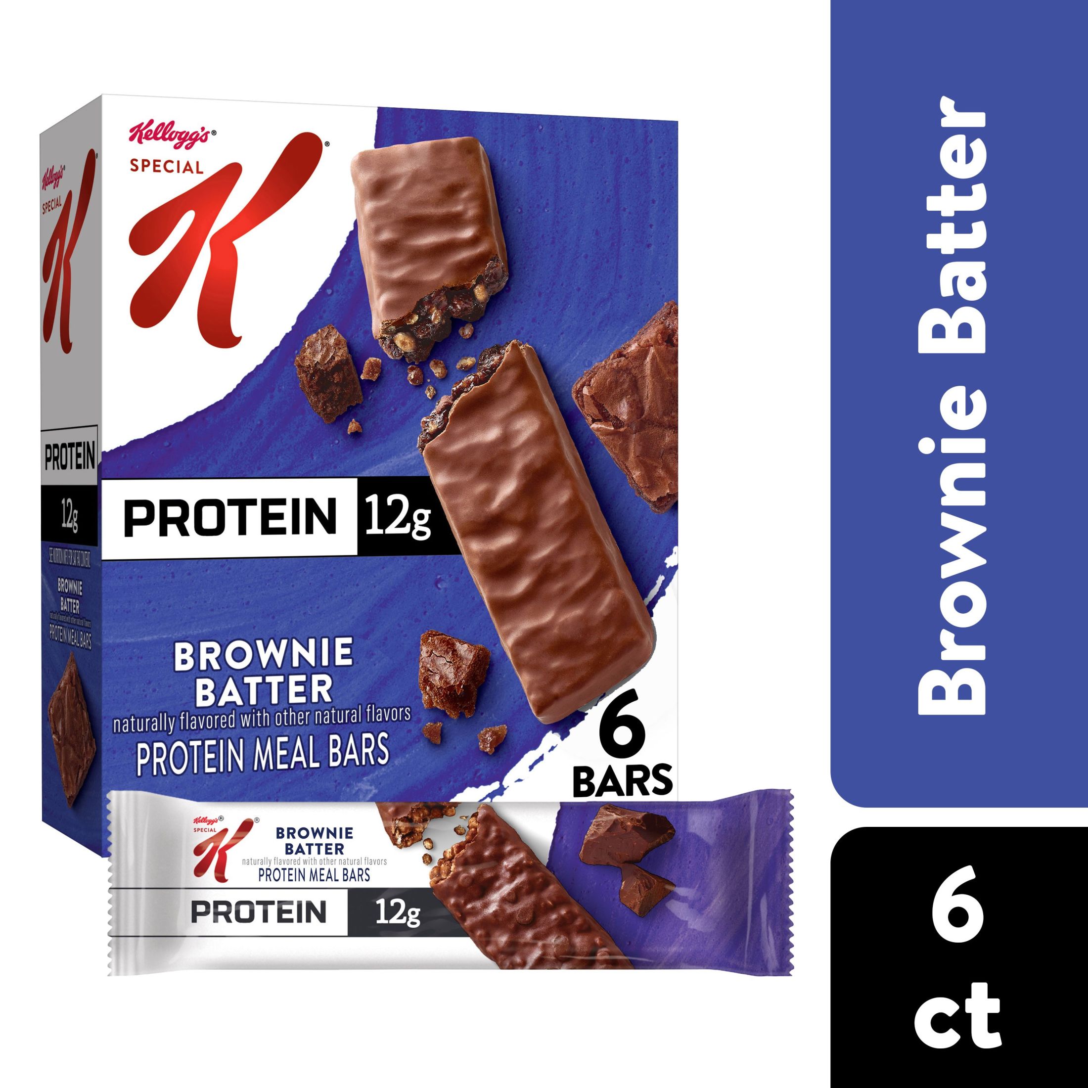 Kellogg's Special K Brownie Batter Chewy Protein Meal Bars, Ready-to-Eat, 9.5 oz, 6 Count - image 1 of 13