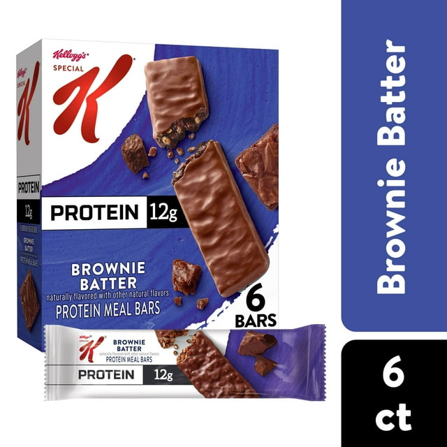 Kellogg's Special K Brownie Batter Chewy Protein Meal Bars, Ready-to-Eat, 9.5 oz, 6 Count