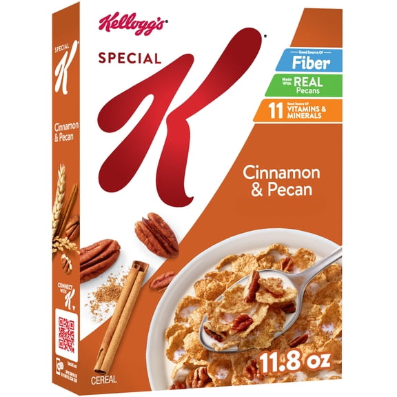 Kellogg's Special K Cinnamon and Pecan Breakfast Cereal, Good Source of Fiber, 11.8 oz