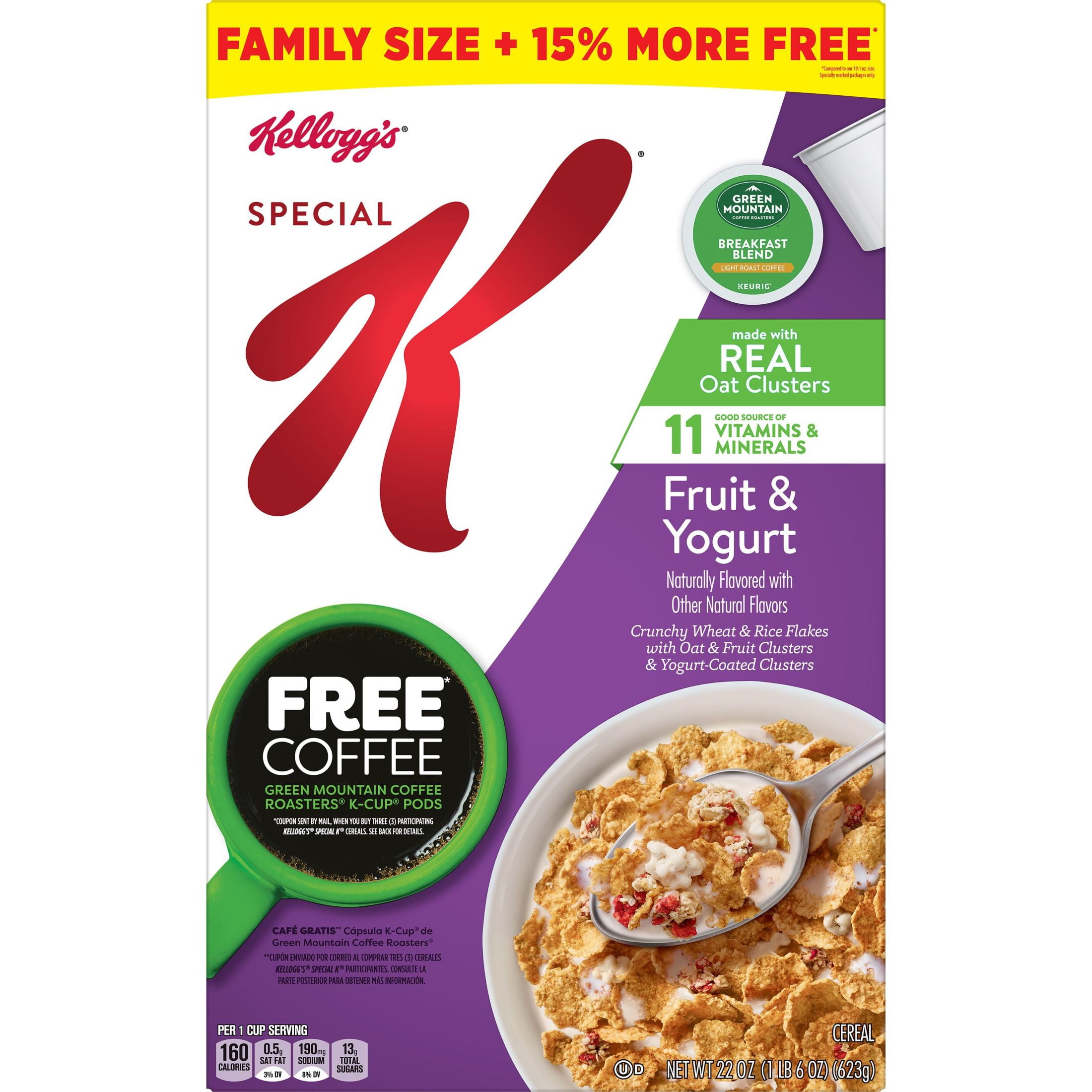 Kellogg's Special K Fruit & Yogurt Cold Breakfast Cereal, Family Size