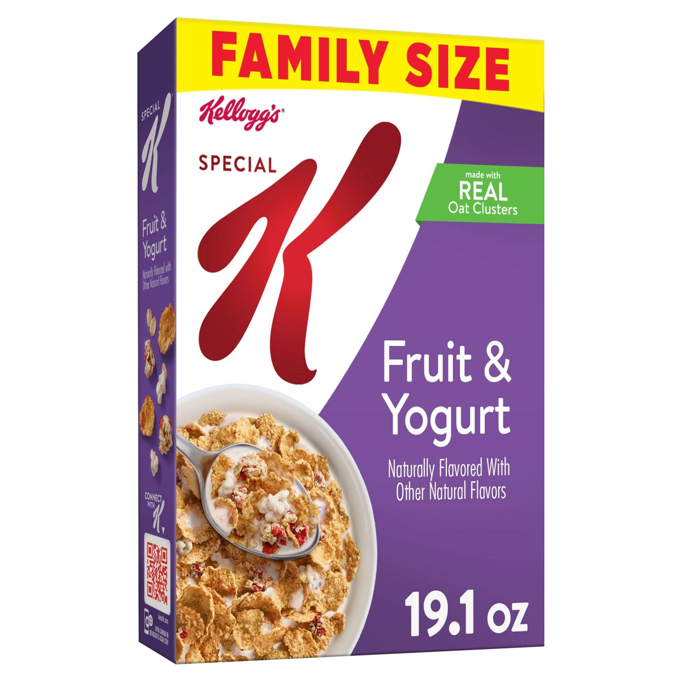 Kelloggs Special K Breakfast Cereal, Family Breakfast, Fiber Cereal, Family Size, Fruit and Yogurt, 19.1oz Box 1 Box