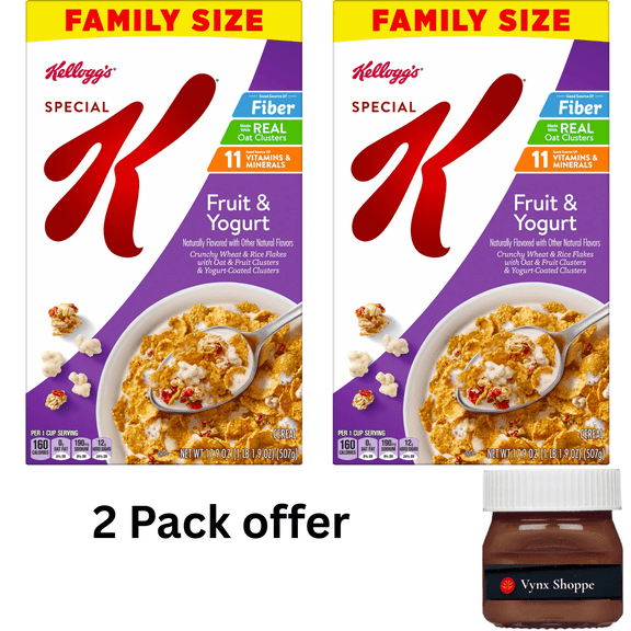 Kellogg's Special K Fruit and Yogurt Breakfast Cereal, Good Source of Fiber, Family Size, 17.9 oz