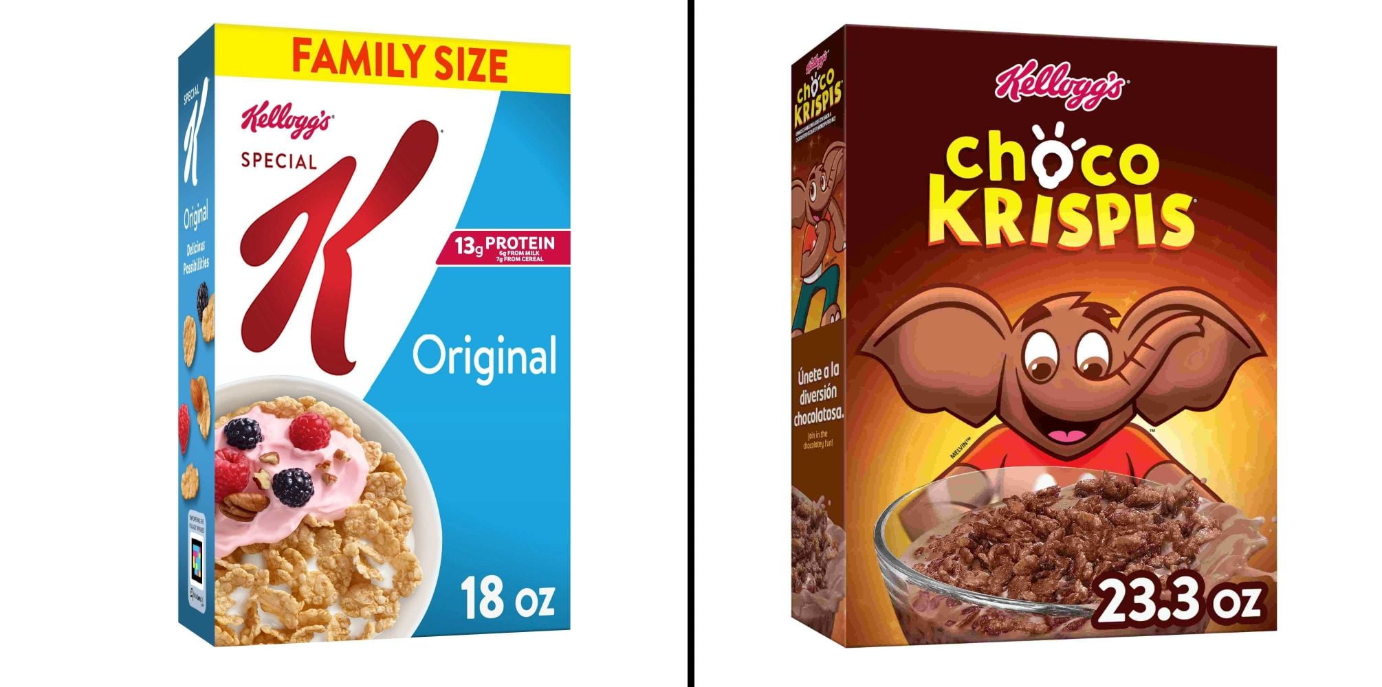 Kellogg's Special K Original Cold 18 oz & Kellogg's Choco Krispies Cereal 23.3 oz