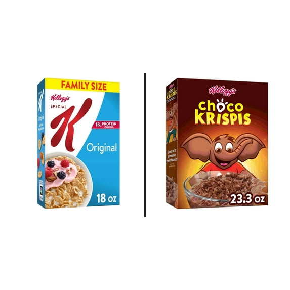 Kellogg's Special K Original Cold 18 oz & Kellogg's Choco Krispies Cereal 23.3 oz