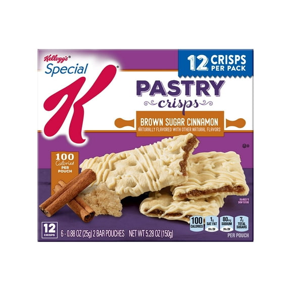 Special K Bar Pastry Crisps, Breakfast Bars, 100 Calorie Snacks, Brown Sugar Cinnamon (8 Boxes, 96 Count)