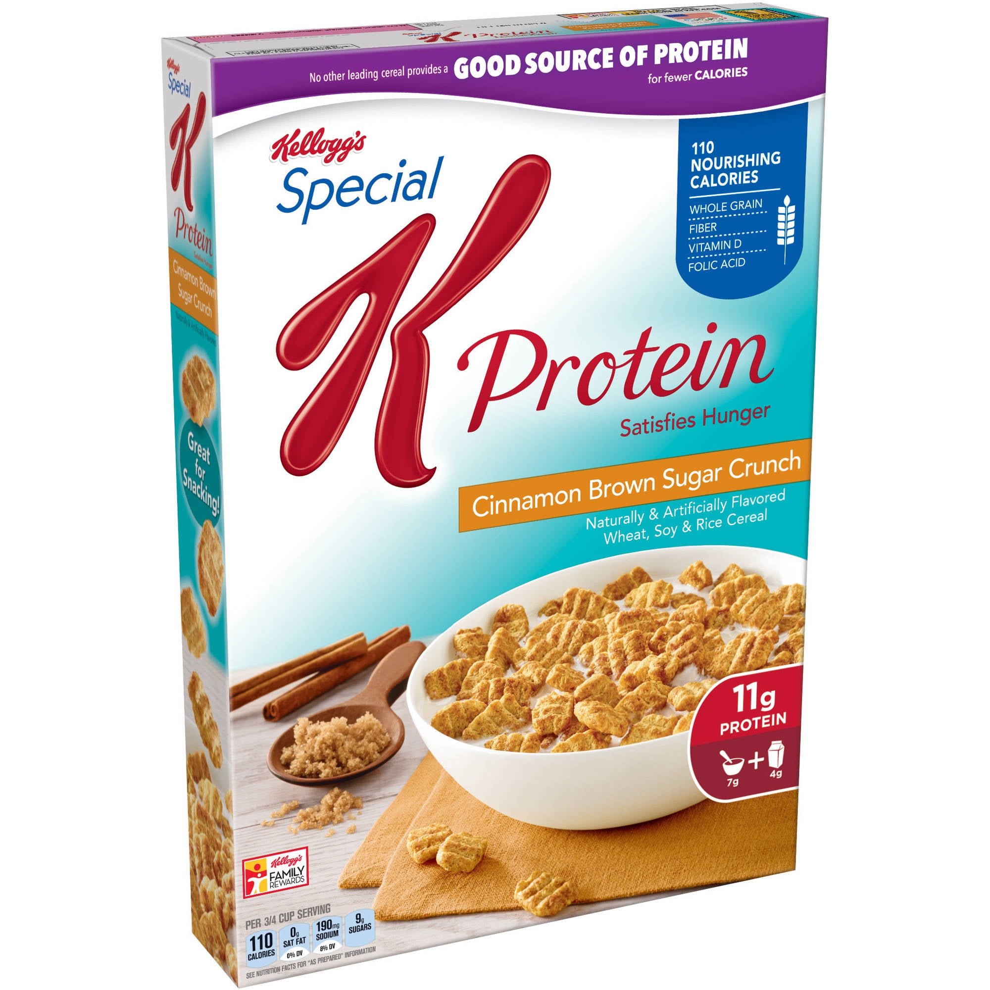 Kellogg's Special K Protein Cinnamon Brown Sugar Crunch Cereal, 10.8 oz