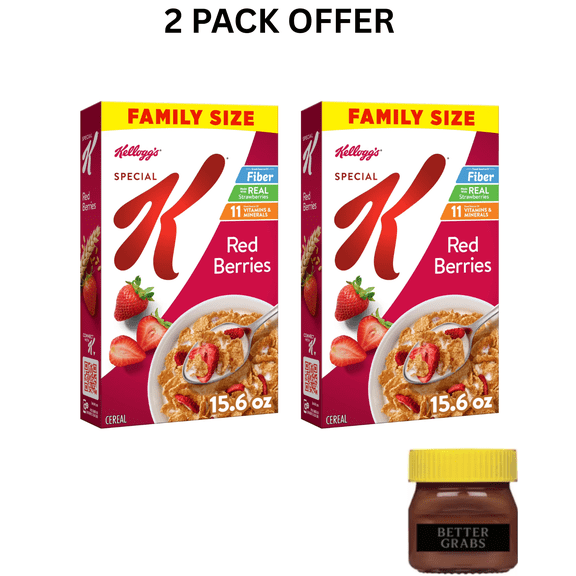 Kellogg's Special K Red Berries Breakfast Cereal, Good Source of Fiber, Family Size, (15.6 oz)
