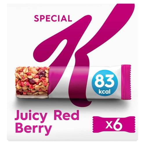 Kellogg's Special K Red Berry Cereal Bars 6 x 21g, British Import (Pack of 3)