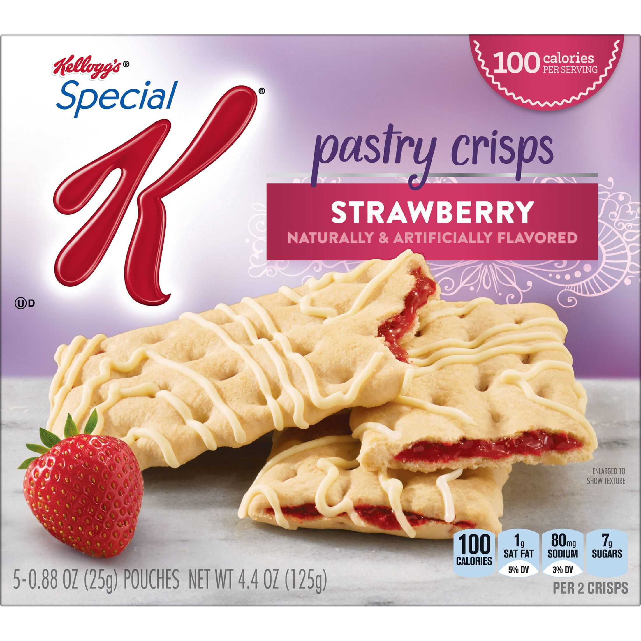 Kellogg's Special K Strawberry Chewy Pastry Crisps, Ready-to-Eat, Breakfast Bars, 5 Count