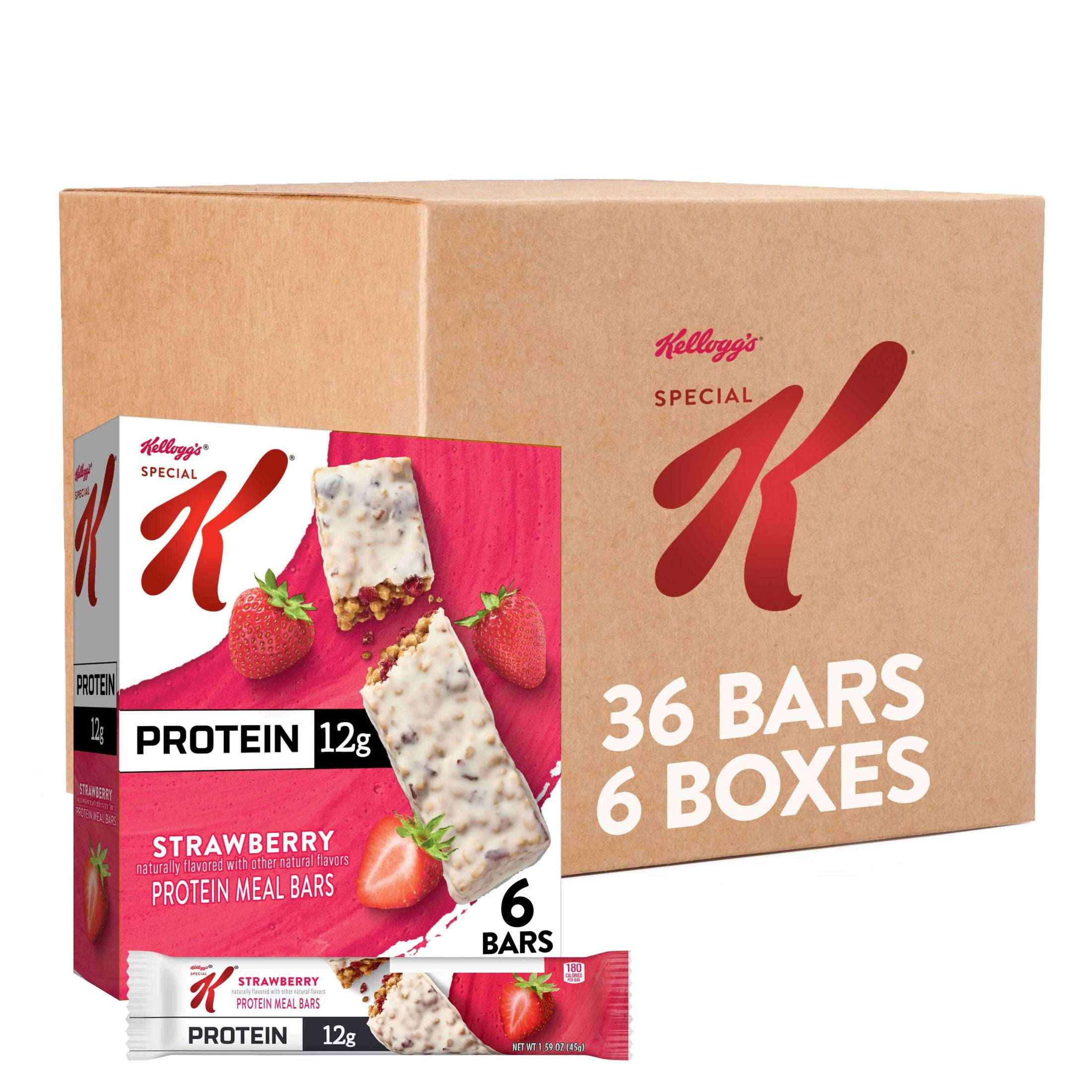 Kellogg's Special K Strawberry Chewy Protein Bars, 1.59 oz, 6 Count