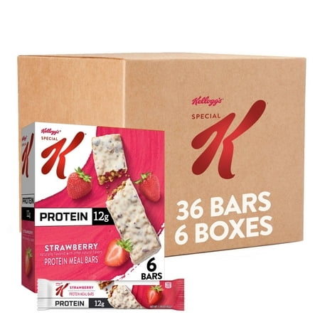 Special K Bar Protein Meal Bars, 12g Protein Snacks, Meal Replacement, Strawberry, 9.5oz Box (6 Count)
