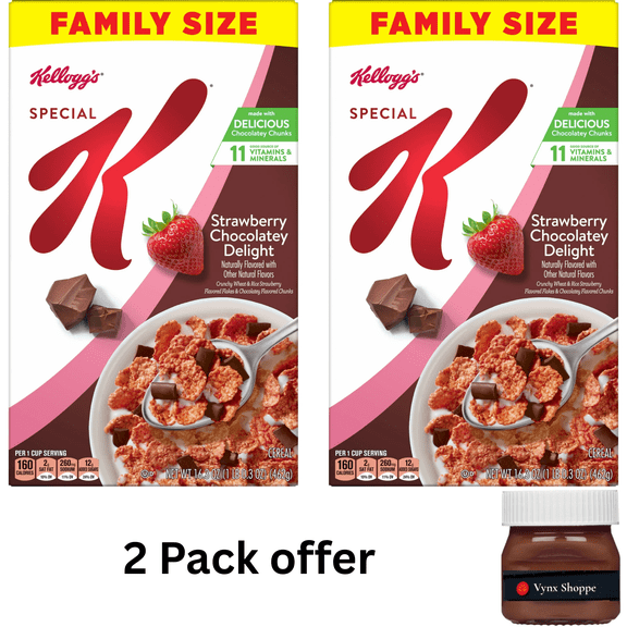 Kellogg's Special K Strawberry Chocolatey Delight Breakfast Cereal, 11 Vitamins & Minerals, Family Size, 16.3 oz