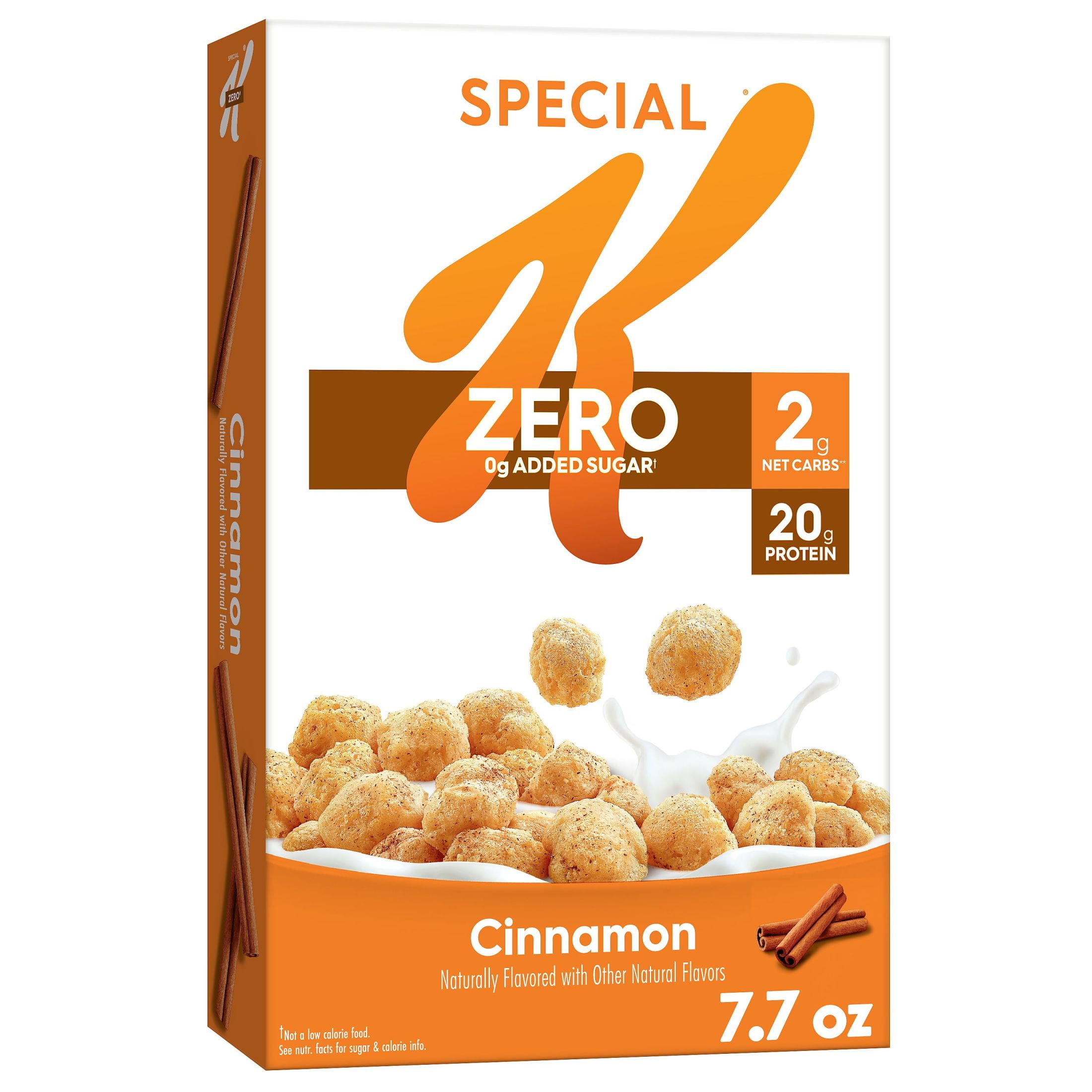 Kellogg's Special K Zero Breakfast Cereal, Keto Friendly, Protein Cereal, Cinnamon, 7.7oz Box (1 Box)