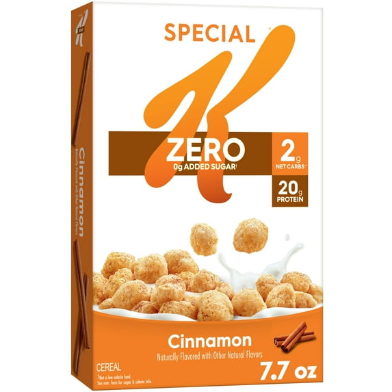 Kellogg's Special K Zero Breakfast Cereal, Keto Friendly, Protein Cereal, Cinnamon, 7.7oz Box (1 Box)