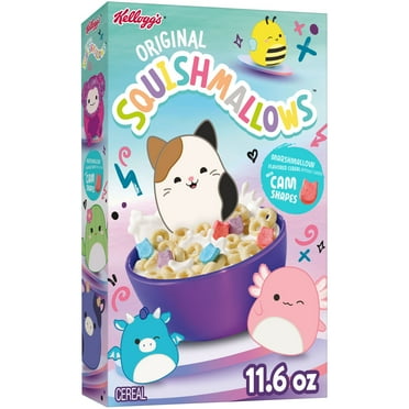 Kellogg's Squishmallows Breakfast Cereal, Kids Cereal, Family Breakfast, Original with Marshmallows, 11.6oz Box (1 Box)